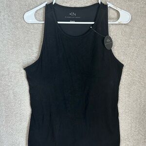 Klassy Network Women’s NWT Black 2XL Tank Top Built In Bra. Minimalist Capsule